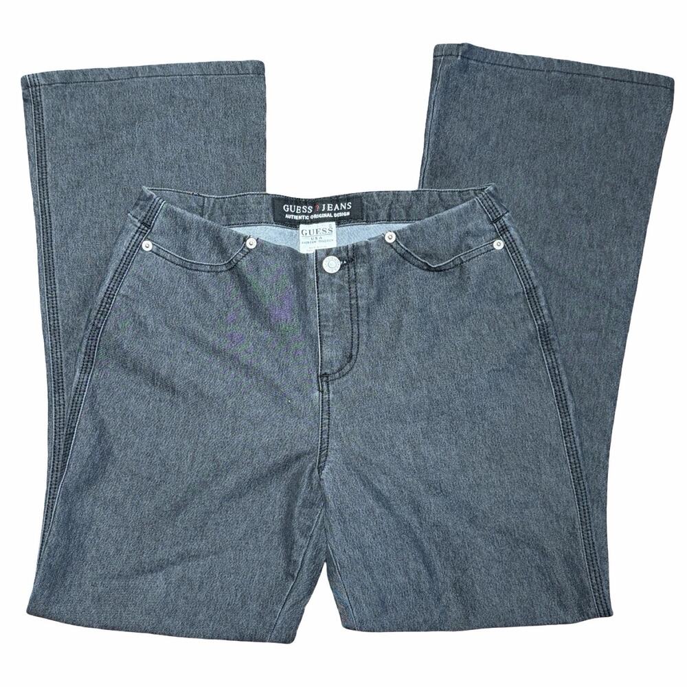 Vintage Guess Jeans Women’s Size 28 Gray Black Flare Bootcut Y2K Low Rise Denim